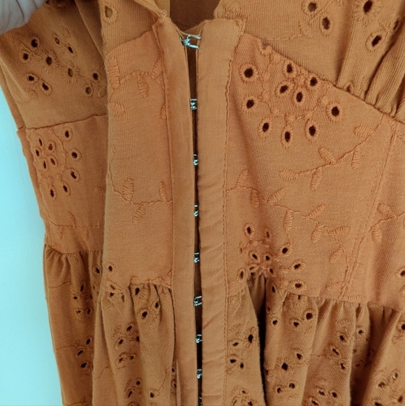 NWT ASOS Orange Midi Eyelet Dress Sz 2 - Picture 7 of 10